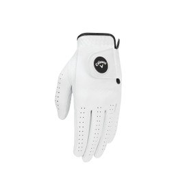 Callaway Men's Opti Flex Golf Glove, White, Small, Worn on Left Hand