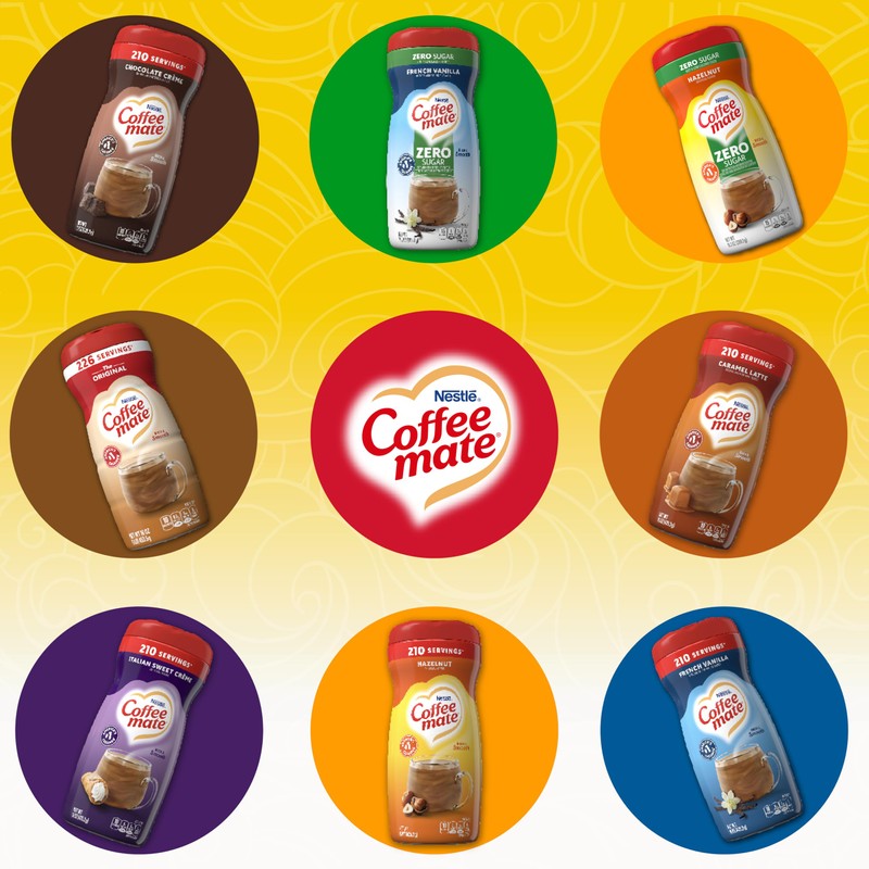 Coffee-Mate Coffee Creamer Zero Sugar Hazelnut, Pack of 6 (10.2