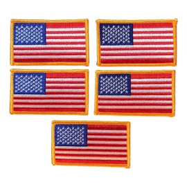 LOT OF 5 USA US AMERICAN FLAG EMBROIDERED PATCH 2" X 3.25" NSN 8455-01-475-22