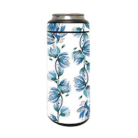 MightySkins Skin Compatible with YETI Rambler 12 OZ Colster Slim Can - Blue Vines | Protective, Durable, and Unique Vinyl Decal wrap Cover | Easy to Apply, Remove, and Change Styles | Made in The USA