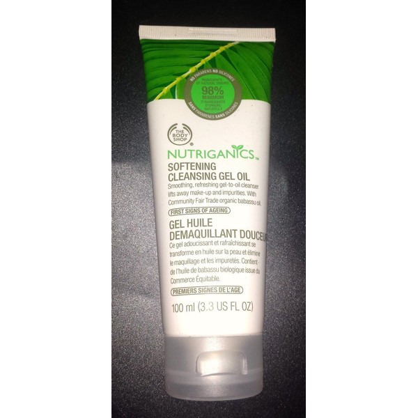 The BODY Shop NUTRIGANICS Softening Cleansing GEL OIL FULL SIZE New 3.3 oz Aging