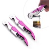 3 Packs Drincarier Pink Wine Key, Professional Waiter Corkscrews, Corkscrews