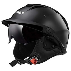 LS2 Helmets Rebellion Motorcycle Half Helmet (Gloss Black - X-Small)