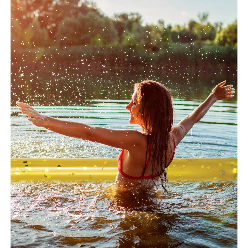 POZA 2 Pack Inflatable Gold Jumbo Pool Noodles Floats Premium