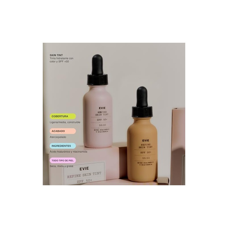 Tinta con Color con Protección Solar SPF +50 | Refine