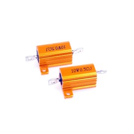 LM YN 10 Watt 0.5 Ohm 5% Wirewound Resistor Electronic Aluminium Shell Resistor Gold (Pack of 2)