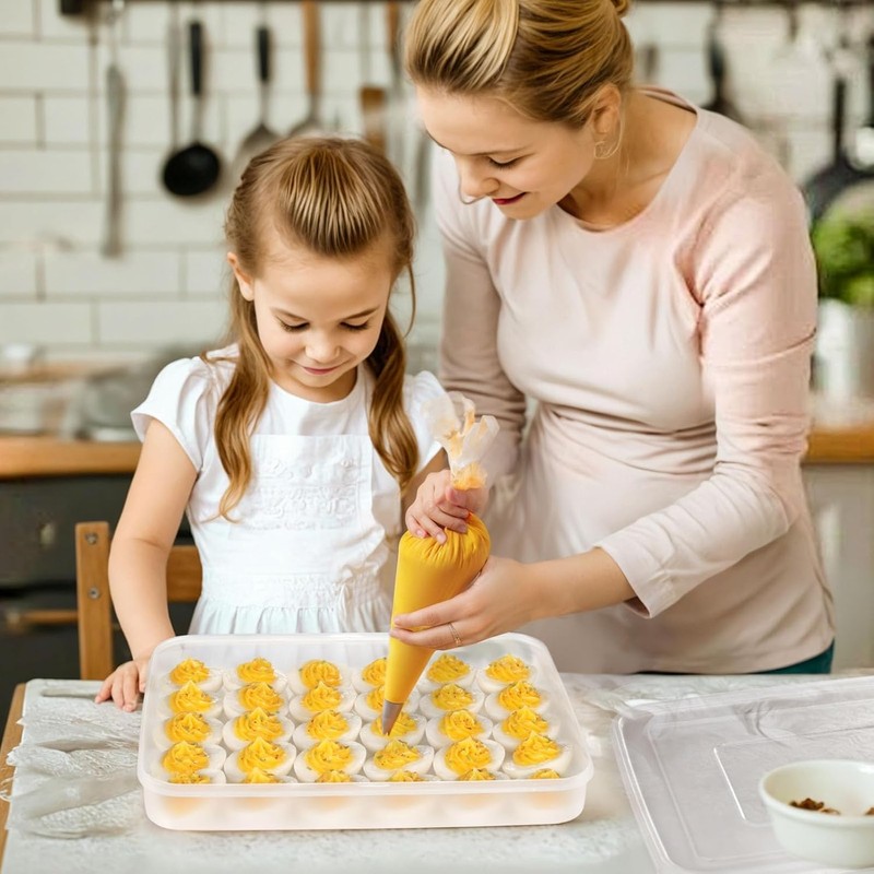 HANSGO Deviled Egg Containers with Lid, Set of 2, Plastic