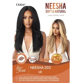 Outre Synthetic Lace Front Wig (Soft & Natural) - NEESHA 203 (Color:HTSLBRN)