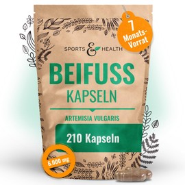 CDF Sports & Health Solutions 210 Beifuss Kapseln hochdosiert C 6000mg pro Kapsel C Artemisia Vulgaris ohne Zus?tze C Beifu? Kraut
