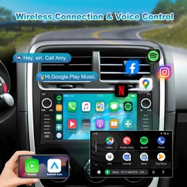 Android 14 Car Stereo for Jeep Wrangler, Chrysler, Dodge RAM 1500-7" Touch Screen with Wireless CarPlay, Android Auto, Bluetooth 5.0, GPS Navigation, WiFi, RDS AM/FM Radio, SWC & Mirror Link