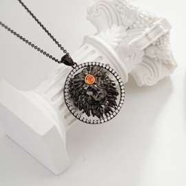 kissdove 18k Gold Plated Sterling Silver Zodiac Necklace and Pendant - Silver and Gold Necklace for Women and Men, Birthday Gifts Leo Pendant