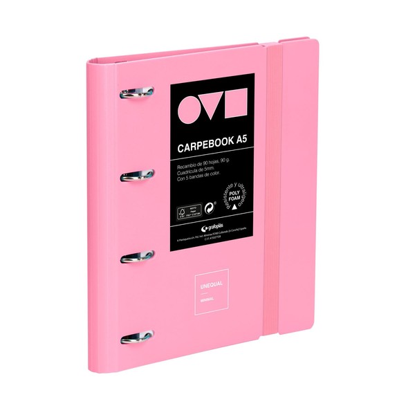 Grafoplas 4 Ring Binder A5 Polyfoam Strong Ultra Light Minimalist