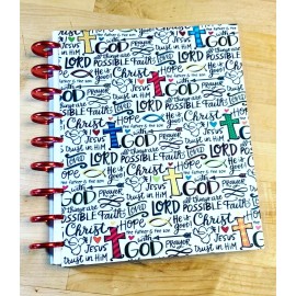Handmade Religious Christian Collage Hearts Cover Set for use with Classic Happy Planner-