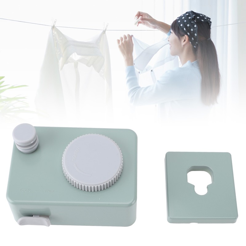 Retractable Clothesline Stainless Steel Wire Wall Mount Adjustable Length Laundry