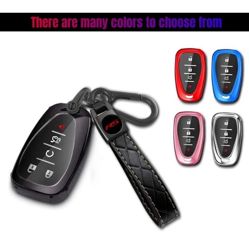 QZXIAOGU for Camaro Key Fob Cover with Keychain,Key Fob Cover
