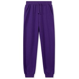 DOTDOG Kids Unisex Soft Brushed Fleece Pull-on Jogger Sweatpants Basic Casual Pants for Boys or Girls (3-12 Years)(Purple, m)
