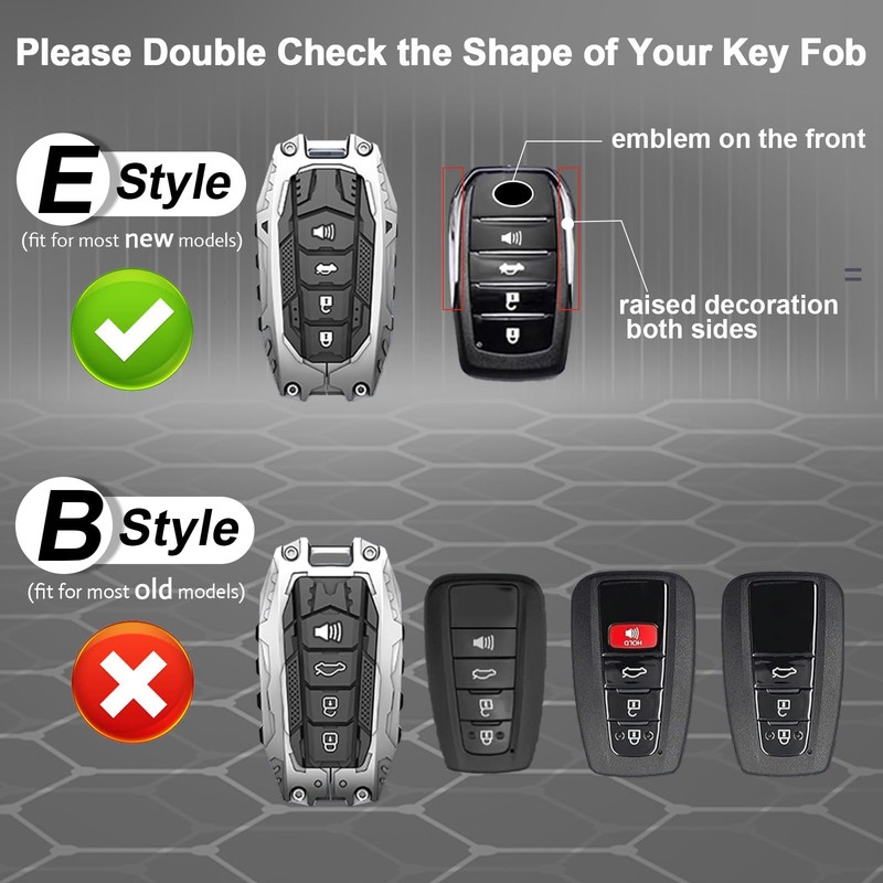 OLLEN Mech Style Heavy Metal Key Fob Cover, Fit for