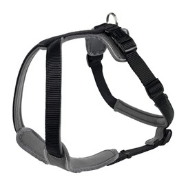 HUNTER NEOPREN dog harness, nylon, padded with neoprene, for sport and leisure,black / gray, nylon, neoprene,81-100,L-XL