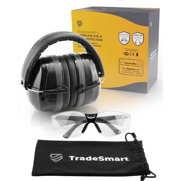 TradeSmart High-Performance Earmuffs for Shooting Range & Shooting Eye Protection