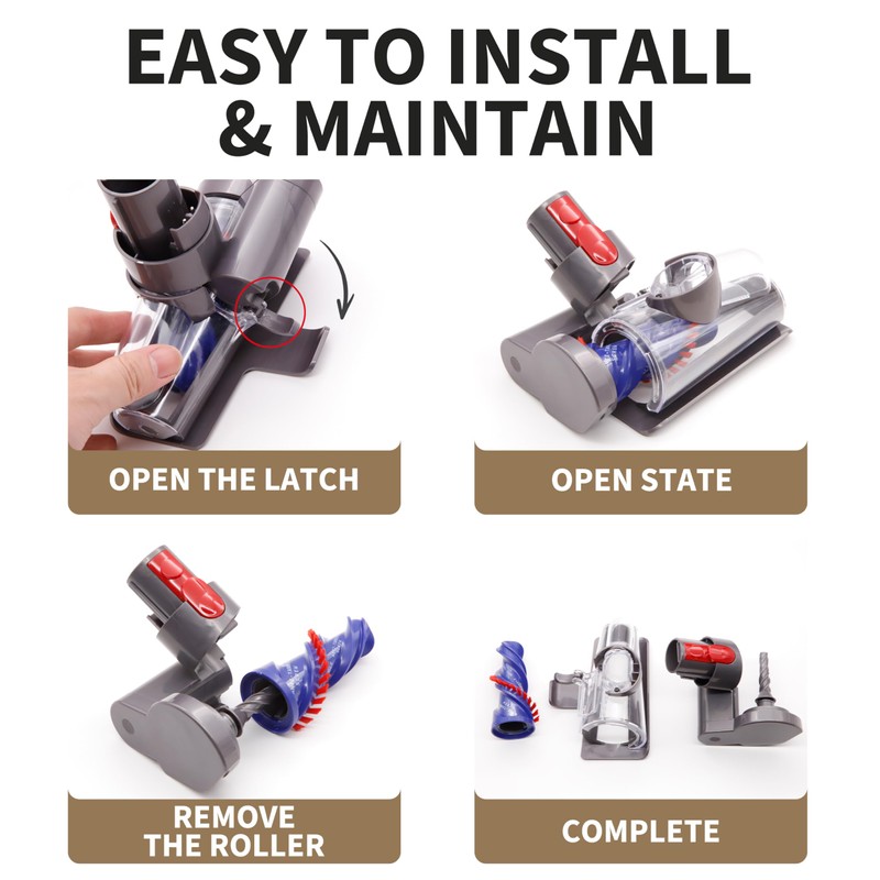 Mini Motorized Tool Brush Head Replacement Compatible with Dyson V15
