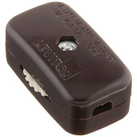 Leviton Feed-Through Lamp Cord Switch 423-3K Brown