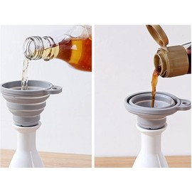 Embudo plegable de silicona, 2 unidades, flexible, portátil, mini embudo plegable de silicona, para tolva de transferencia de líquido/polvo, embudo de silicona de grado alimenticio