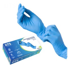DTS PROTECT Nitrile Gloves - Disposable Gloves Box of 100 - Blue Gloves - Free from Latex Gloves - PPE Gloves, Sterile Gloves, Medical Gloves and Surgical Gloves (Medium)