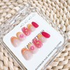 24Pcs Summer Press on Nails Short Almond Fake Nails with