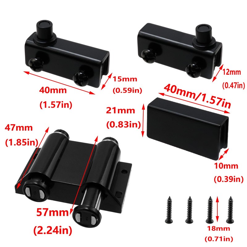 Antrader Stainless Steel Glass Door Pivot Hinge Double Head Magnetic