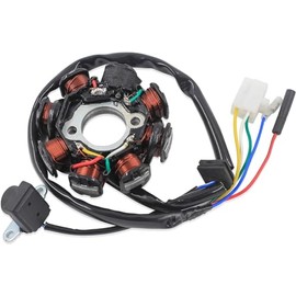 Trkimal Ignition Coil AC 8-Pin 5 Wires Stator Magneto 4-Stroke Replacement for GY6 125cc 150cc 152QMI 157QMJ Motor Scooter Moped ATV Dune Buggy Go Kart
