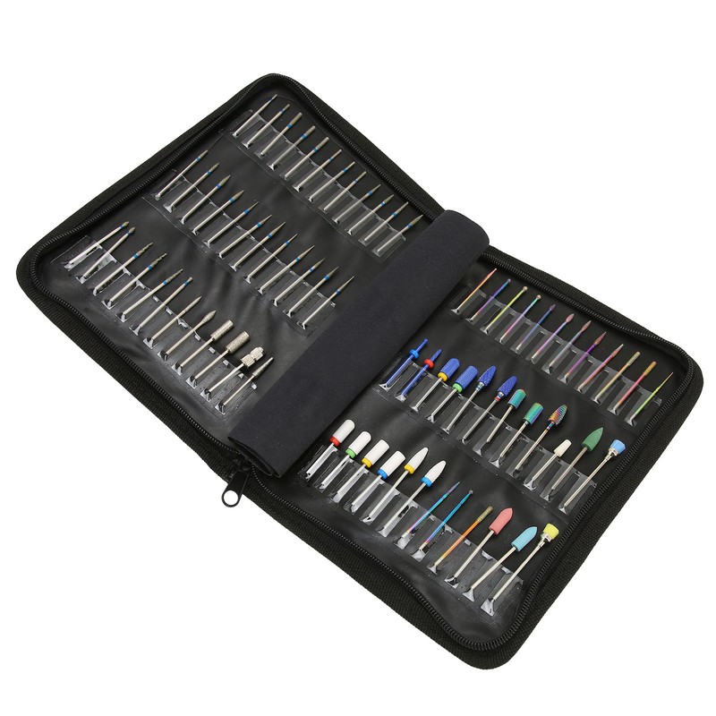 Nail Drill Bits Storage Bag Large Capacity Dustproof Portable Nail