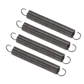 TOP-VIGOR 4Pcs Extension Compressed Spring, 1mm Wire Dia, 10mm OD, 80mm Free Length Durable Steel Compression Springs, Small Dual Hook Extended Tension Springs