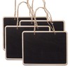 SUPVOX 4pcs Mini Hanging Chalkboard Signs Wooden Frame Rectangle Double-Sided