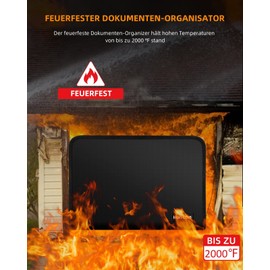 Hontom Expanding File A4.12 Compartments Waterproof and Fireproof Folder with Zip, Portable Document Folder A4 Folder System for Home and Office for Documents and Files