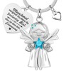 CYUaoao Guardian Angel Keyring with Gemstones and Star Du bist