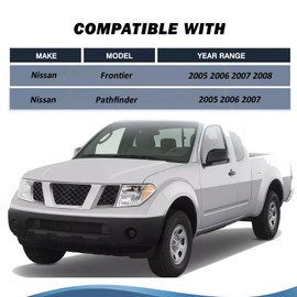 Headlights Headlights Headlamp Compatible With Nissan 2005-2008 Frontier,2005-2007Pathfinder OE Style Head lights Assembly Halogen Chrome L+R for 2005 2006 2007 2008,NI2502157 NI2503157