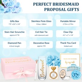 NOVITAR Bridesmaid Proposal gifts Box, Will You Be My Bridesmaid Gift Set, Bridesmaid Gifts for Wedding Day, Bachelorette Bridal Party Gifts for Bridesmaids