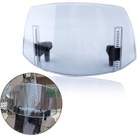 Motorcycle Windshield Extension Small Windshield Extender Adjustable Clip on Windscreen Spoiler Deflector Universal Fit (Light Blue)