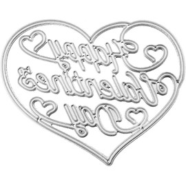 1Pc Sliver Heart Happy Valentines Day Metal Cutting Dies Stencil Scrapbooking DIY Stamp Card Embossing Craft Dies,Perfect for Scrapbooking Die-Cuts Arts,Crafts and Sewing,Die-Cutting and Embossing