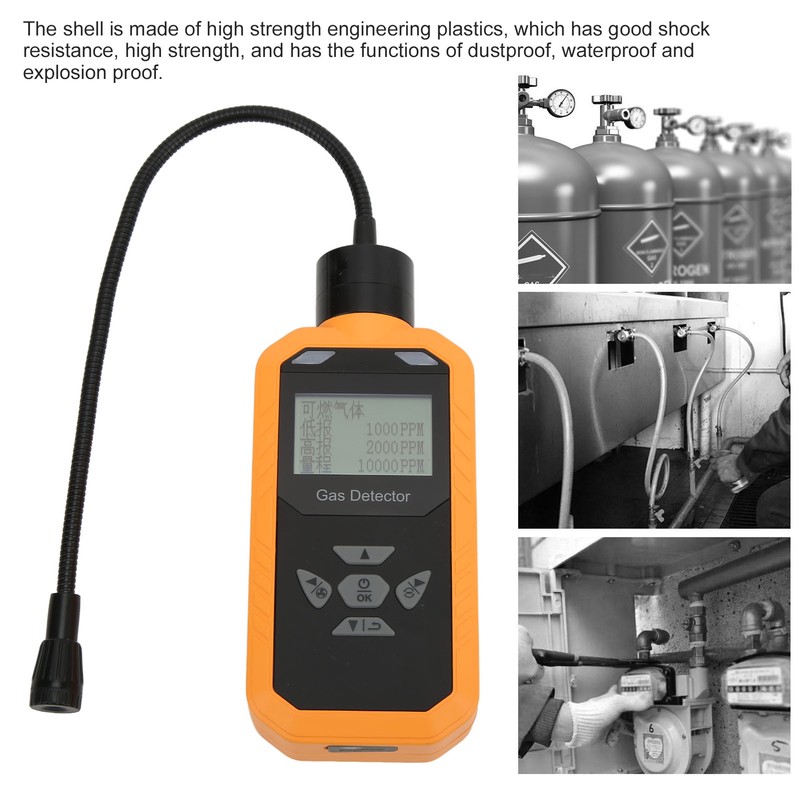 ABH502‑EX LCD Combustible Gas Detector Portable Gas Leakage Alarm for