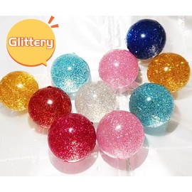 Kikeep Large Bouncy Ball 45mm for Kids Glitter Bounce Balls Party Favors Super Bouncy Balls Gift for Kids Rubber Super Bounce Ball Large for Birthday Prizes Gifts (5)