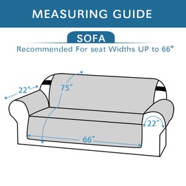 H.VERSAILTEX Reversible Sofa Slipcover Furniture Protector Water Resistant 2 Inch Wide Elastic Straps Sofa Cover Couch Covers Pets Kids Fit Sitting Width Up to 66" (Sofa: 75" x 110", Navy/Beige)