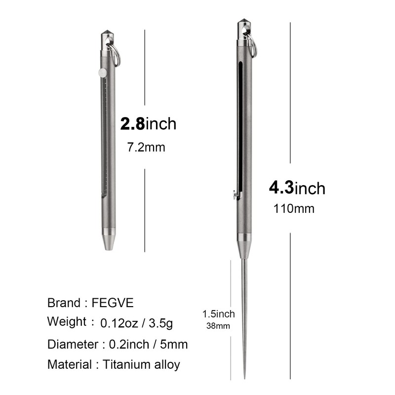 FEGVE Portable Titanium Toothpicks,Metal Pocket Toothpick Reusable Tooth picks EDC