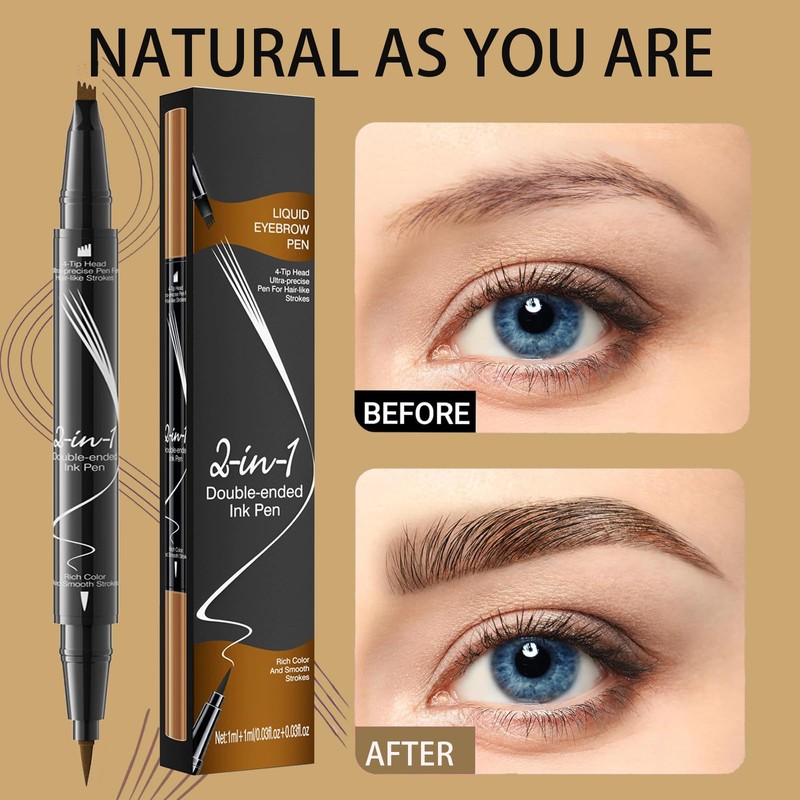 Eyebrow Pencil Light Brown, Microblading Eyebrow Pen Waterproof And Long-Lasting,
