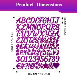 BINLINHONGO 1040 Small Glitter Alphabet Number Stickers,10 Sheets 1 Inch Self-Adhesive Vinyl Letters Sticker Decals for Scrapbooks,Greeting Cards,Envelopes,Water Bottles - Peach-Colored