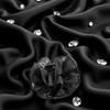 Large Chiffon Fabric Hair Clips, Large Size Black Fabric Ribbon