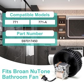Hipoilk S97017450 Bathroom Fan Motor and Blower Wheel for Broan NuTone 771 771-A Exhaust Fan Replacement Motor, 70CFM, 120 Volts