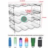 Clear Water Bottle Organizer,Stackable Bottle Storage Rack,4 Pack Wine and