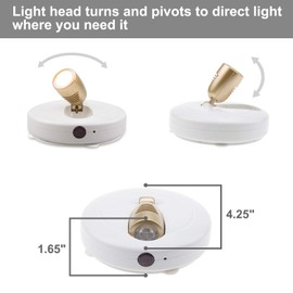 BIGLIGHT Spotlight Battery Operated, LED Puck Light, Dimmable Uplight with Remote, Stick on Accent Light for Painting Picture Wall Artwork Photo Portrait Closet Plants, Warm White, 2 Pack