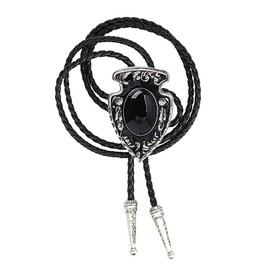 HUABOLA CALYN Black Bolo Tie for Men, Native American Western Cowboy Bolo Tie